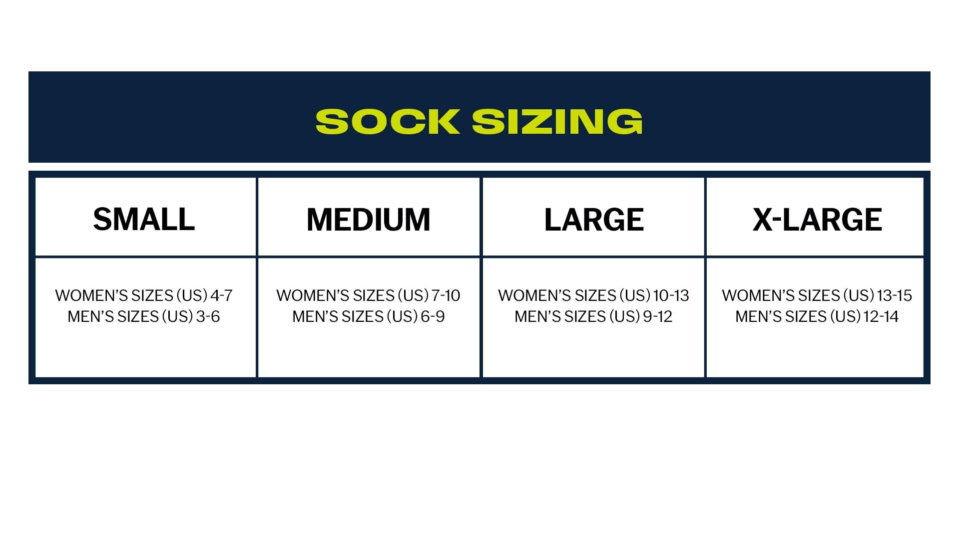 Topo Athletic Socks Size Chart